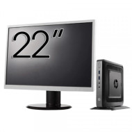 Pachet Calculator Second Hand HP T520 Mini PC, AMD GX-215JJ 1.50GHz, 4GB DDR3, 32GB Flash + Monitor 22"