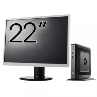 Pachet Calculator Second Hand HP T520 Mini PC, AMD GX-215JJ 1.50GHz, 4GB DDR3, 32GB Flash + Monitor 22"
