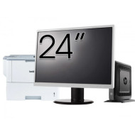 Pachet Calculator Second Hand HP T520 Mini PC, AMD GX-215JJ 1.50GHz, 4GB DDR3, 32GB Flash + Monitor 24" & Imprimanta Brother HL-L6300DW