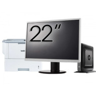 Pachet Calculator Second Hand HP T520 Mini PC, AMD GX-215JJ 1.50GHz, 4GB DDR3, 32GB Flash + Monitor 22" & Imprimanta Brother HL-L6300DW