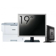 Pachet Calculator Second Hand HP T520 Mini PC, AMD GX-215JJ 1.50GHz, 4GB DDR3, 32GB Flash + Monitor 19" & Imprimanta Brother HL-L6300DW