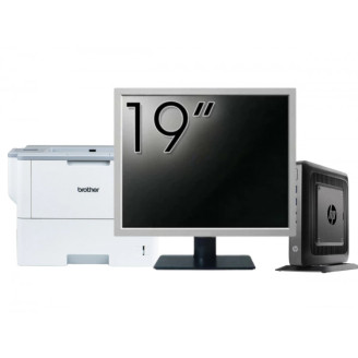 Pachet Calculator Second Hand HP T520 Mini PC, AMD GX-215JJ 1.50GHz, 4GB DDR3, 32GB Flash + Monitor 19" & Imprimanta Brother HL-L6300DW