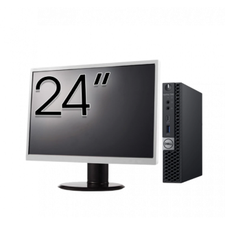Pachet Calculator Second Hand DELL OptiPlex 7060 Mini PC, Intel Core i3-8100T 3.10GHz, 8GB DDR4, 256GB SSD + Monitor 24 Inch