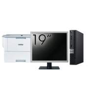 Pachet Calculator Second Hand DELL OptiPlex 7060 Mini PC, Intel Core i3-8100T 3.10GHz, 8GB DDR4, 256GB SSD + Monitor 19 Inch + Imprimanta Brother HL-L6300DW