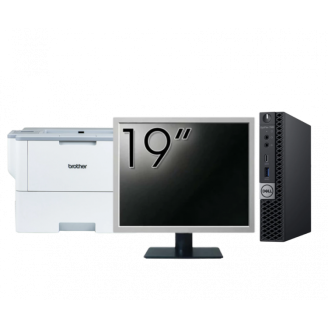 Pachet Calculator Second Hand DELL OptiPlex 7060 Mini PC, Intel Core i3-8100T 3.10GHz, 8GB DDR4, 256GB SSD + Monitor 19 Inch + Imprimanta Brother HL-L6300DW