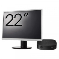 Pachet PC Second Hand HP T430 Thin Client, Intel Celeron N4000 1.10-2.60GHz, 2GB DDR4, 16GB SSD + Monitor 22"