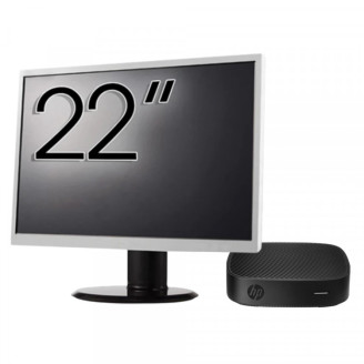 Pachet PC Second Hand HP T430 Thin Client, Intel Celeron N4000 1.10-2.60GHz, 2GB DDR4, 16GB SSD + Monitor 22"