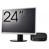 Pachet PC Second Hand HP T430 Thin Client, Intel Celeron N4000 1.10-2.60GHz, 2GB DDR4, 16GB SSD + Monitor 24"