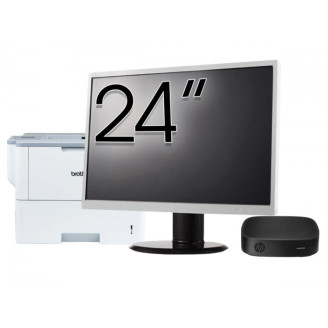Pachet PC Second Hand HP T430 Thin Client, Intel Celeron N4000 1.10-2.60GHz, 2GB DDR4, 16GB SSD + Monitor 24" & Imprimanta Brother HL-L6300DW