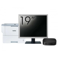 Pachet PC Second Hand HP T430 Thin Client, Intel Celeron N4000 1.10-2.60GHz, 2GB DDR4, 16GB SSD + Monitor 19" & Imprimanta Brother HL-L6300DW