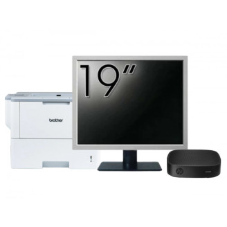 Pachet PC Second Hand HP T430 Thin Client, Intel Celeron N4000 1.10-2.60GHz, 2GB DDR4, 16GB SSD + Monitor 19" & Imprimanta Brother HL-L6300DW