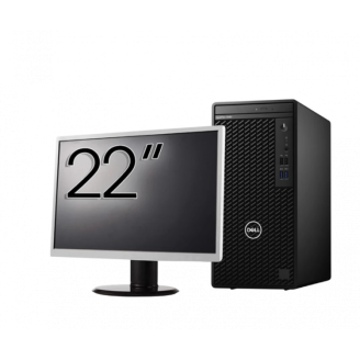 Pachet Calculator Second Hand DELL OptiPlex 3080 Tower, Intel Core i5-10500 3.10 - 4.50GHz, 8GB DDR4, 256GB SSD + Monitor 22 Inch