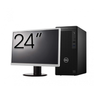Pachet Calculator Second Hand DELL OptiPlex 3080 Tower, Intel Core i5-10500 3.10 - 4.50GHz, 8GB DDR4, 256GB SSD + Monitor 24 Inch