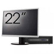 Pachet PC Second Hand HP ProDesk 600 G2 SFF, Intel Core i7-6700 3.40GHz, 8GB DDR4, 128GB SSD + 500GB HDD + Monitor 22"