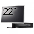 Pachet PC Second Hand HP ProDesk 600 G2 SFF, Intel Core i3-6100 3.70GHz, 8GB DDR4, 120GB SSD + 500GB HDD + Monitor 22"