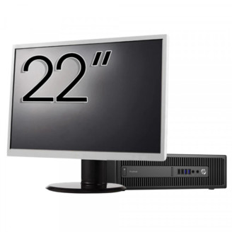 Pachet Calculator Second Hand HP ProDesk 600 G2 SFF, Intel Core i7-6700 3.40GHz, 8GB DDR4, 256GB SSD + Monitor 22"