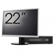 Pachet Calculator Second Hand HP Prodesk 600 G2 SFF, Intel Core i3-6100 3.70GHz, 8GB DDR4, 240GB SSD + Monitor 22"