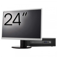 Pachet Calculator Second Hand HP Prodesk 600 G2 SFF, Intel Core i3-6100 3.70GHz, 8GB DDR4, 240GB SSD + Monitor 24"