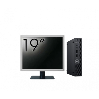 Pachet Calculator Second Hand DELL OptiPlex 3070 Mini, Intel Core i3-9100T 3.10 - 3.70GHz, 8GB DDR4, 256GB SSD + Monitor 19 Inch