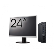 Pachet Calculator Second Hand DELL OptiPlex 3070 Mini, Intel Core i3-9100T 3.10 - 3.70GHz, 8GB DDR4, 256GB SSD + Monitor 24 Inch