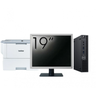 Pachet Calculator Second Hand DELL OptiPlex 3070 Mini, Intel Core i3-9100T 3.10 - 3.70GHz, 8GB DDR4, 256GB SSD + Monitor 19 Inch + Imprimanta Brother HL-L6300DW