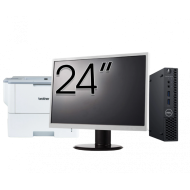 Pachet Calculator Second Hand DELL OptiPlex 3070 Mini, Intel Core i3-9100T 3.10 - 3.70GHz, 8GB DDR4, 256GB SSD + Monitor 24 Inch + Imprimanta Brother HL-L6300DW