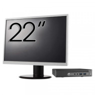 Pachet Calculator Second Hand HP Prodesk 600 G1 Mini PC, Intel Core i5-4590T 2.00 - 3.00GHz, 8GB DDR3, 128GB SSD + Monitor 22"