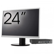 Pachet Calculator Second Hand HP Prodesk 600 G1 Mini PC, Intel Core i5-4590T 2.00 - 3.00GHz, 8GB DDR3, 128GB SSD + Monitor 24"
