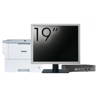 Pachet Calculator Second Hand HP Prodesk 600 G1 Mini PC, Intel Core i5-4590T 2.00 - 3.00GHz, 8GB DDR3, 128GB SSD + Monitor 19" & Imprimanta Brother HL-L6300DW