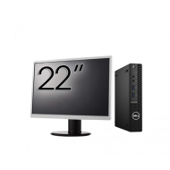 Pachet Calculator Second Hand DELL OptiPlex 3080 MiniPC, Intel Core i5-10500 3.10 - 4.50GHz, 16GB DDR4, 256GB SSD + Monitor 22 Inch