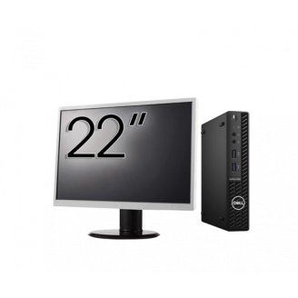 Pachet Calculator Second Hand DELL OptiPlex 3080 MiniPC, Intel Core i5-10500 3.10 - 4.50GHz, 8GB DDR4, 256GB SSD + Monitor 22 Inch