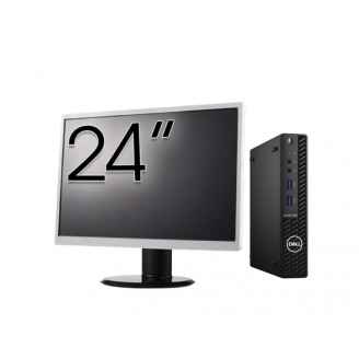 Pachet Calculator Second Hand DELL OptiPlex 3080 MiniPC, Intel Core i5-10500 3.10 - 4.50GHz, 8GB DDR4, 256GB SSD + Monitor 24 Inch