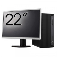 Pachet Calculator Second Hand HP EliteDesk 800 G6 Tower, Intel Core i5-10400F 2.90 - 4.30GHz, 16GB DDR4, Placa Video AMD Radeon R7 430 2GB, 256GB SSD + Monitor 22"