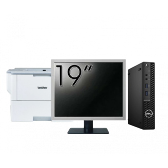 Pachet Calculator Second Hand DELL OptiPlex 3080 MiniPC, Intel Core i5-10500 3.10 - 4.50GHz, 8GB DDR4, 256GB SSD + Monitor 19 Inch + Imprimanta Brother HL-L6300DW