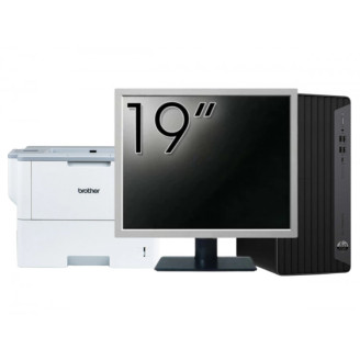 Pachet Calculator Second Hand HP EliteDesk 800 G6 Tower, Intel Core i5-10400F 2.90 - 4.30GHz, 16GB DDR4, Placa Video AMD Radeon R7 430 2GB, 256GB SSD + Monitor 19" & Imprimanta Brother HL-L6300DW