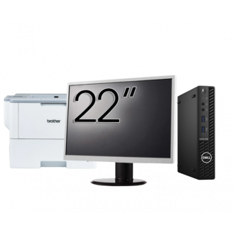 Pachet Calculator Second Hand DELL OptiPlex 3080 MiniPC, Intel Core i5-10500 3.10 - 4.50GHz, 8GB DDR4, 256GB SSD + Monitor 22 Inch + Imprimanta Brother HL-L6300DW