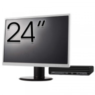 Pachet Calculator Second Hand HP EliteDesk 800 G6 Mini PC, Intel Core i5-10500T 2.30 - 3.80GHz, 8GB DDR4, 256GB SSD + Monitor 24"