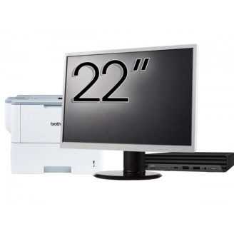 Pachet Calculator Second Hand HP EliteDesk 800 G6 Mini PC, Intel Core i5-10500T 2.30 - 3.80GHz, 8GB DDR4, 256GB SSD + Monitor 22" & Imprimanta Brother HL-L6300DW