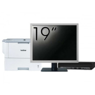Pachet Calculator Second Hand HP EliteDesk 800 G6 Mini PC, Intel Core i5-10500T 2.30 - 3.80GHz, 8GB DDR4, 256GB SSD + Monitor 19" & Imprimanta Brother HL-L6300DW