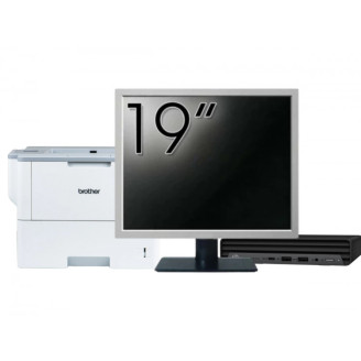 Pachet Calculator Second Hand HP EliteDesk 800 G6 Mini PC, Intel Core i5-10500T 2.30 - 3.80GHz, 8GB DDR4, 256GB SSD + Monitor 19" & Imprimanta Brother HL-L6300DW