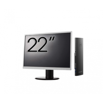 Pachet Calculator Second Hand DELL OptiPlex 3090 Mini UFF, Intel Core i5-1145G7 2.60 - 4.40GHz, 8GB DDR4, 256GB SSD, Intel Iris Xe Graphics + Monitor 22 Inch