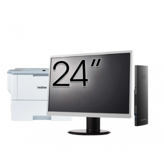 Pachet Calculator Second Hand DELL OptiPlex 3090 Mini UFF, Intel Core i5-1145G7 2.60 - 4.40GHz, 8GB DDR4, 256GB SSD, Intel Iris Xe Graphics + Monitor 24 Inch + Imprimanta Brother HL-L6300DW