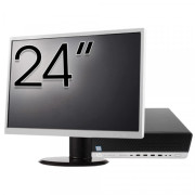 Pachet Calculator Second Hand HP EliteDesk 800 G5 SFF, Intel Core i5-9500 3.00 - 4.40GHz, 16GB DDR4, 512GB SSD + Monitor 24"