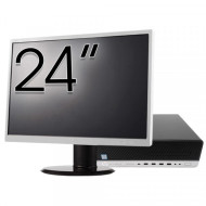 Pachet Calculator Second Hand HP EliteDesk 800 G5 SFF, Intel Core i5-9500 3.00 - 4.40GHz, 16GB DDR4, 512GB SSD + Monitor 24"