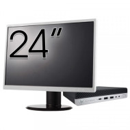 Pachet Calculator Second Hand HP EliteDesk 800 G5 Mini PC, Intel Core i5-9500T 2.20 - 3.70GHz, 8GB DDR4, 256GB SSD + Monitor 24"