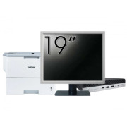 Pachet Calculator Second Hand HP EliteDesk 800 G5 Mini PC, Intel Core i5-9500T 2.20 - 3.70GHz, 8GB DDR4, 256GB SSD + Monitor 19" & Imprimanta Brother HL-L6300DW