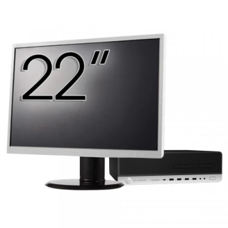 Pachet Calculator Second Hand HP ProDesk 800 G4 SFF, Intel Core i5-8500 3.00 - 4.10GHz, 8GB DDR4, 256GB SSD + Monitor 22"