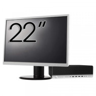 Pachet Calculator Second Hand HP ProDesk 800 G3 SFF, Intel Core i5-7500 3.40-3.80GHz, 8GB DDR4, 256GB SSD + Monitor 22"
