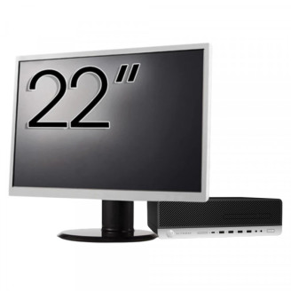 Pachet Calculator Second Hand HP ProDesk 800 G3 SFF, Intel Core i5-7500 3.40 - 3.80GHz, 16GB DDR4, 500GB SSD + 1TB HDD, DVD-ROM + Monitor 22"