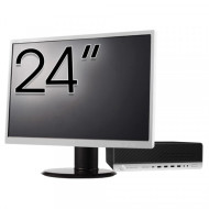 Pachet Calculator Second Hand HP ProDesk 800 G3 SFF, Intel Core i5-7500 3.40 - 3.80GHz, 16GB DDR4, 500GB SSD + 1TB HDD, DVD-ROM + Monitor 24"
